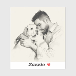 Eternal Companions: Black & White Pet Bond Paintin Sticker
