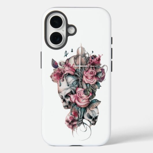 "Eternal Edge: Cross, Skull & Rozen" iPhone 1 Case-Mate iPhone Case (Achterkant)