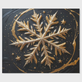Eternal Frost – Golden Snowflake Glam Gift Wrap Cadeaupapier