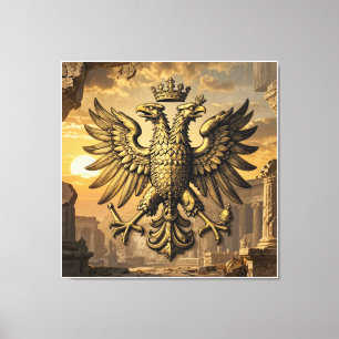 Eternal Kingdom Adelaar Symbool Tegen een Zonsonde Canvas Afdruk