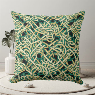Eternal Knots Celtic Heritage Decorative Art Green Kussen