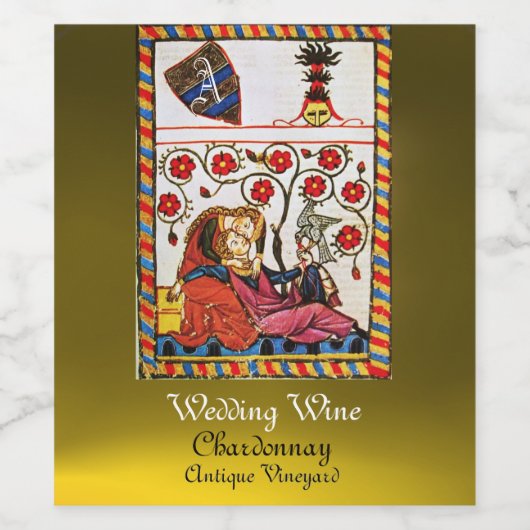 ETERNAL LOVE MONOGRAM Romantic Weddenschap White Wijn Etiket (Enkel label)