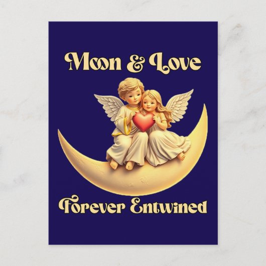 Eternal Love on a Crescent Moon Feestdagenkaart (Voorkant)