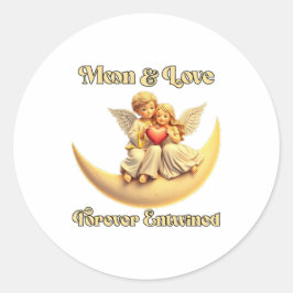 Eternal Love on a Crescent Moon Ronde Sticker