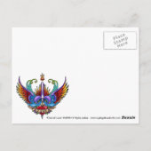 Eternal Love Rainbow Swallow Tattoo carte postale (Dos)