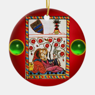 ETERNAL LOVE rode groene geit Keramisch Ornament