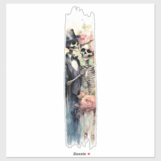 Eternal Love Skeletons Brushstroke Paint Sticker
