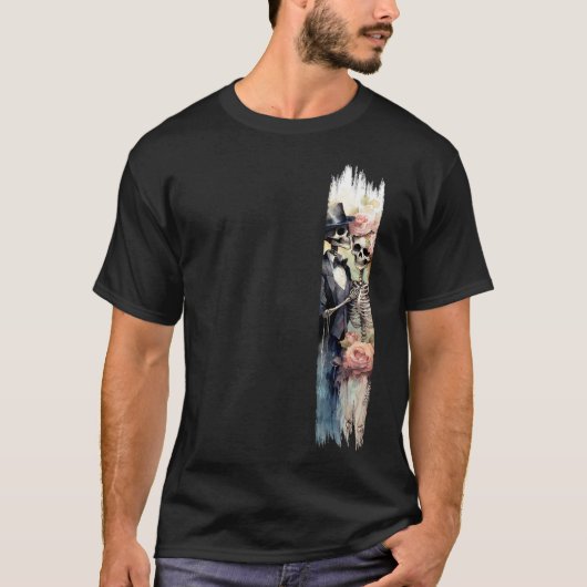 Eternal Love Skeletons Brushstroke Paint T-shirt (Voorkant)