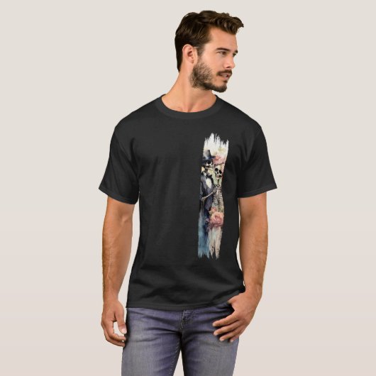 Eternal Love Skeletons Brushstroke Paint T-shirt (Voorkant volledig)