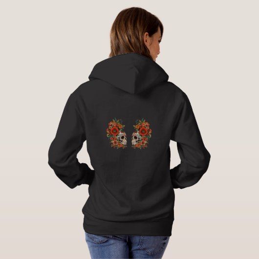 Eternal Love - Sugar Skulls Valentine's Day Design Hoodie (Achterkant volledig)