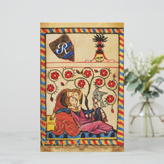 ETERNAL LOVE VALENTIJNSDAG PARCHTIEMONOGRAM BRIEFPAPIER (Staand voorkant)