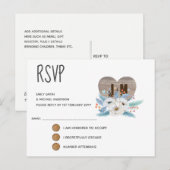 Eternal Love Wedding Carte RSVP Flower blanc (Devant / Derrière)