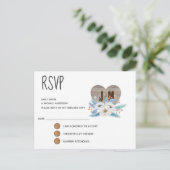 Eternal Love Wedding Carte RSVP Flower blanc (Debout devant)