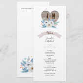 Eternal Love Witte Bloem Bruiloft MENU KRAFT Kaart (Voorkant / Achterkant)