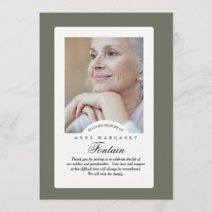 Eternal Memory Sympathie Foto bedankt Kaart