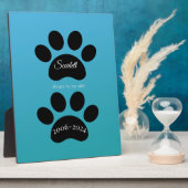 Eternal Paw Prints Turquoise Gradient Tribute Fotoplaat (Zijkant)