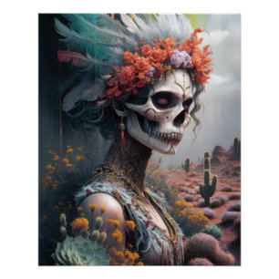 Eternal Princess Warrior, een Amerikaanse schedel Perfect Poster