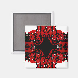 Eternal Red Abstracte Acrylverf Vloeibare Kunst Magneet