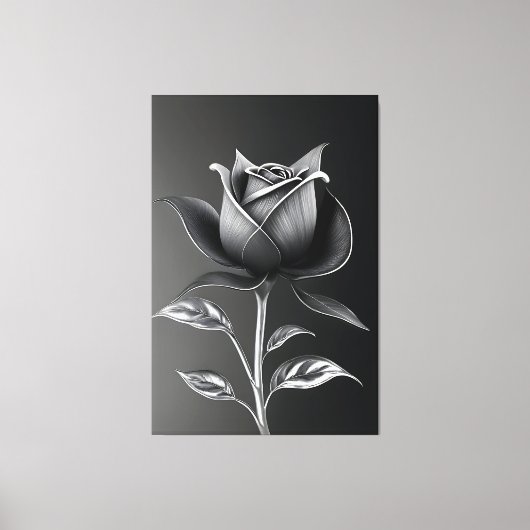 Eternal Silver Rose Canvas Afdruk (Voorkant)
