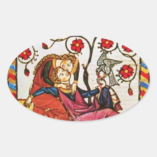 ETERNALE VALENTIJNSDAG VOOR LAPTOPS OVALE STICKER (Voorkant)