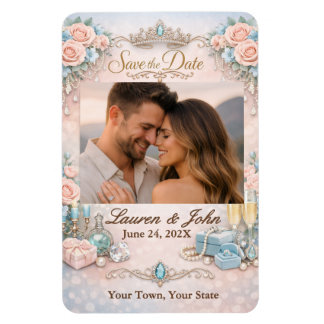 Eternally Majestic Photo Save Date Wedding Magnet Magneet
