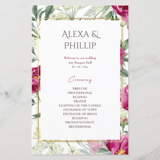 Éternel Romance Rose aquarelle programmes de maria (Devant)