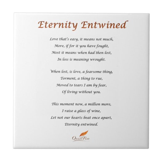 Eternity Entwin Poem Tegeltje (Voorkant)
