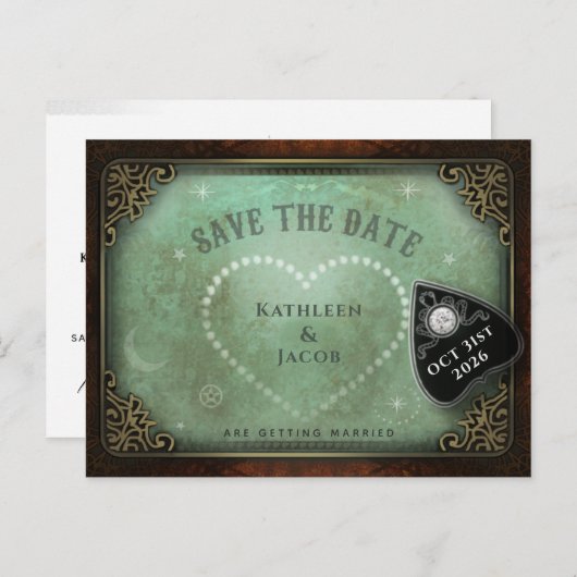 Eternity Gazer Save the Date Wedding Briefkaart (Voorkant / Achterkant)