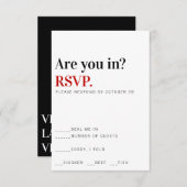 Êtes-Vous Dans ? Carte de réponse Mariage Vegas (Devant / Derrière)