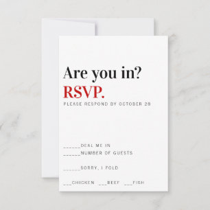 Êtes-Vous Dans ? Carte de réponse Mariage Vegas
