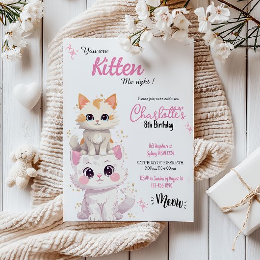 êtes-vous Kitten moi invitation d'anniversaire de