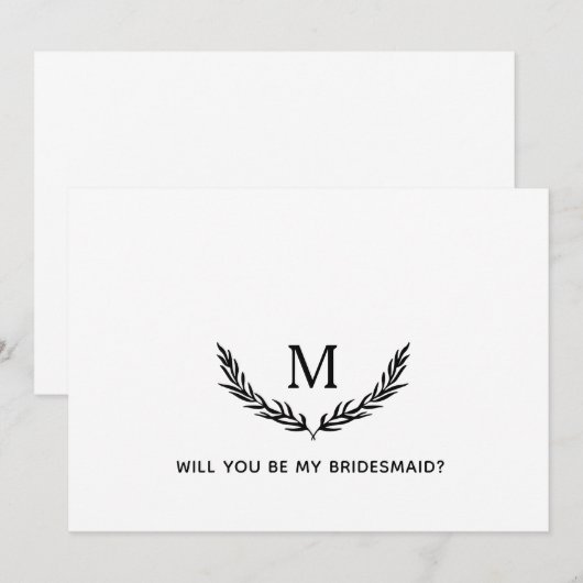 Êtes-vous ma demoiselle d'honneur? Carte de monogr (Devant / Derrière)