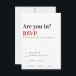 Êtes-vous partant? Carte de réponse pour un mariag<br><div class="desc">Typographie moderne   ambiance de Las Vegas</div>