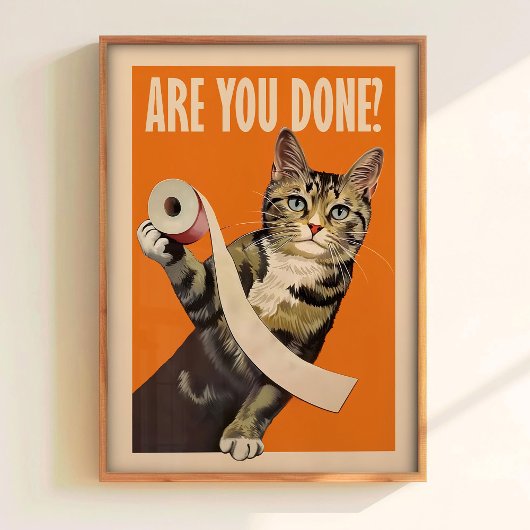 Êtes-vous Terminé Poster Imprimable Salle de Bain 