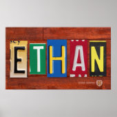 ETHAN Licentie Bord Letter Name Custom Sign Poster (Voorkant)