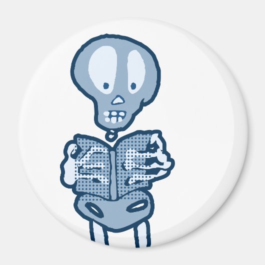 Ethan Literary Skeleton met boek Magneet (Voorkant)