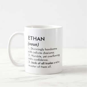 Ethan naam, Bewerkbare naam, Aangepaste naam Koffiemok