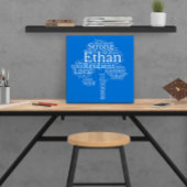 Ethan Nom Cloud Personnalisable Poster