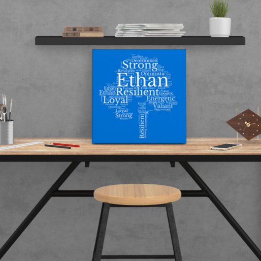 Ethan Nom Cloud Personnalisable Poster