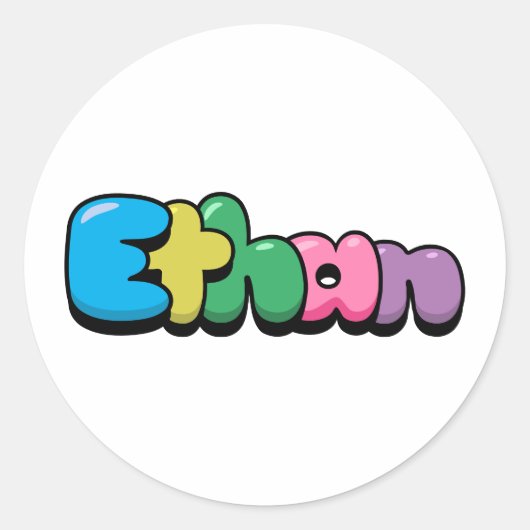 Ethan Ronde Sticker (Voorkant)