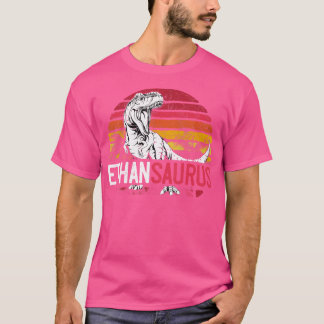 Ethan Saurus Funny Personalized Dinosaur T Rex Nam T-shirt