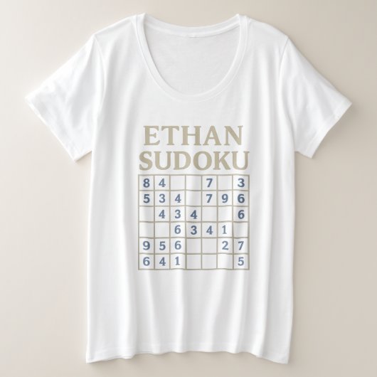 ETHAN Sudoku Puzzle – Custom Logic Grid Tee (Design devant)