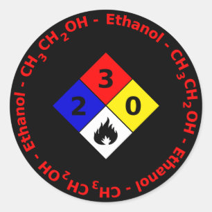 Ethanol MSDS-sticker Ronde Sticker