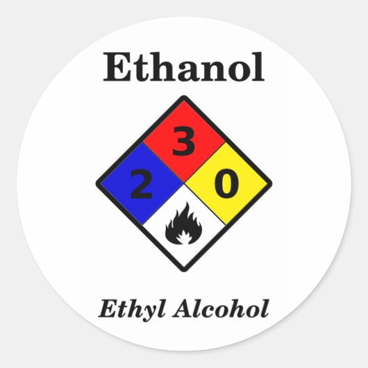 Ethanol MSDS-sticker Ronde Sticker (Voorkant)