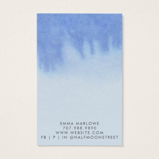 Ethéal Blue Aquarelle Écouter Écran Bijoux (Dos)