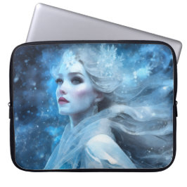 Etheal Frozen Snow Queen Fantasy Art Laptop Sleeve