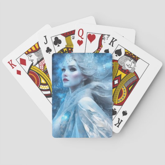 Etheal Frozen Snow Queen Fantasy Art Pokerkaarten (Achterkant)