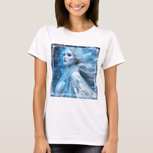 Etheal Frozen Snow Queen Fantasy Art T-shirt (Voorkant)