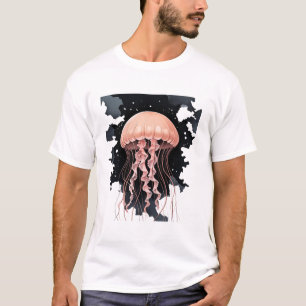 Etheal Jellyfish Drift – Art T-shirt op Bleek Zwar