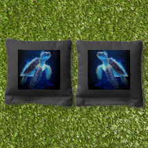 Ethéal Mer Turle Bleu Noir et Aqua